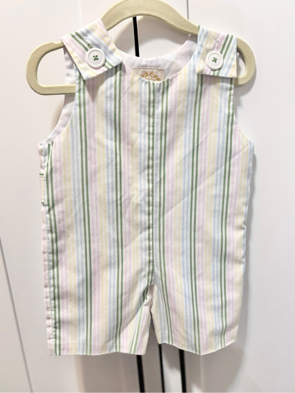 TBBC Classic Pastel Striped Kids Romper - Green & Pink